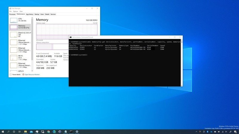 如何獲得Windows 10中的完整PC內存規格（速度，大小，類型，零件號，形狀因子）