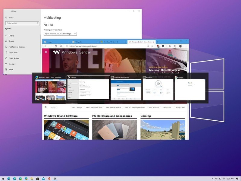 如何在 Windows 10 October 2020 更新中自定义 Alt + Tab 以打开 Microsoft Edge 选项卡