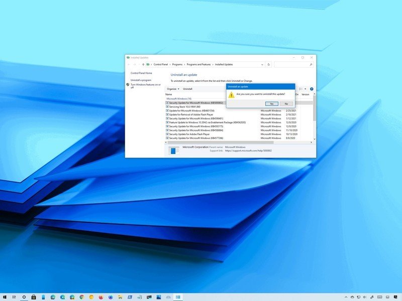 如何卸载KB5000802更新以解决Windows 10上的蓝屏问题