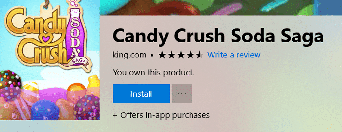 從 Windows 10 移除 Candy Crush Soda Saga