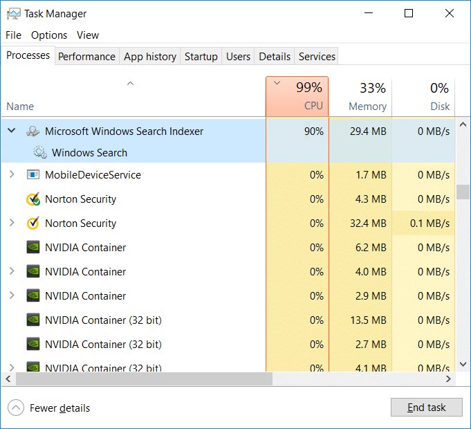 修复 Searchindexer.exe 高 CPU 使用率