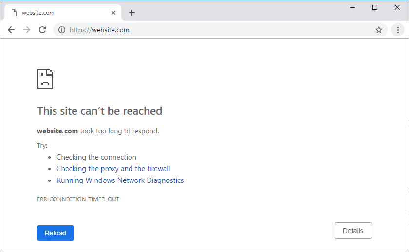 在 Google Chrome 上設定 ERR_CONNECTION_TIMED_OUT