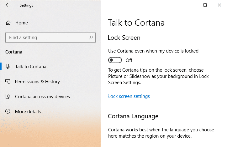 在Windows 10锁定屏幕上启用或禁用Cortana