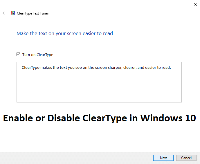 在 Windows 10 中啟用或停用 ClearType