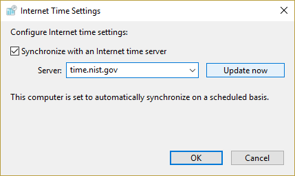 將Windows 10時鐘與Internet Time Server同步