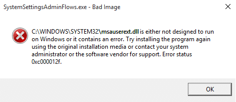 修復 Windows 10 中的 SystemSettingsAdminFlows 錯誤