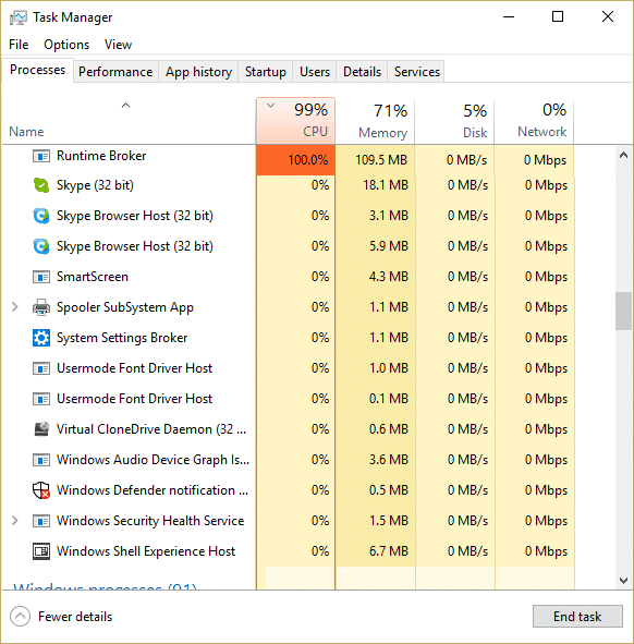 透過 RuntimeBroker.exe 修復高 CPU 使用率