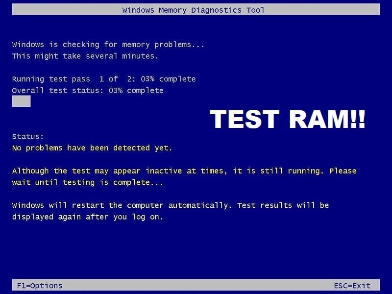 測試電腦的 RAM 是否有記憶體故障