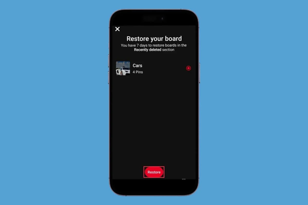 如何恢復 Pinterest 上已刪除的圖板